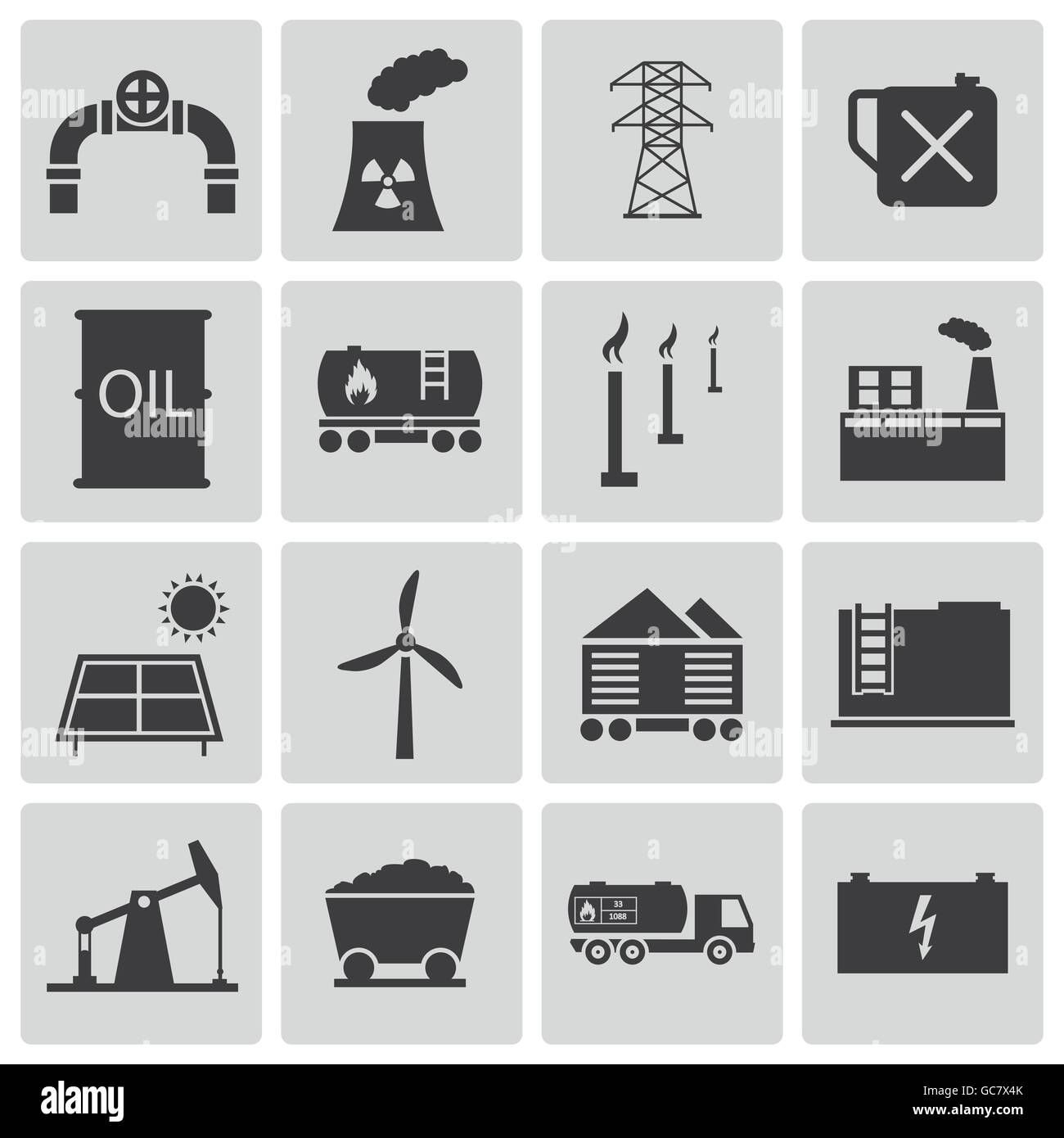 Vector black industry icons set Stock Vector Image & Art - Alamy