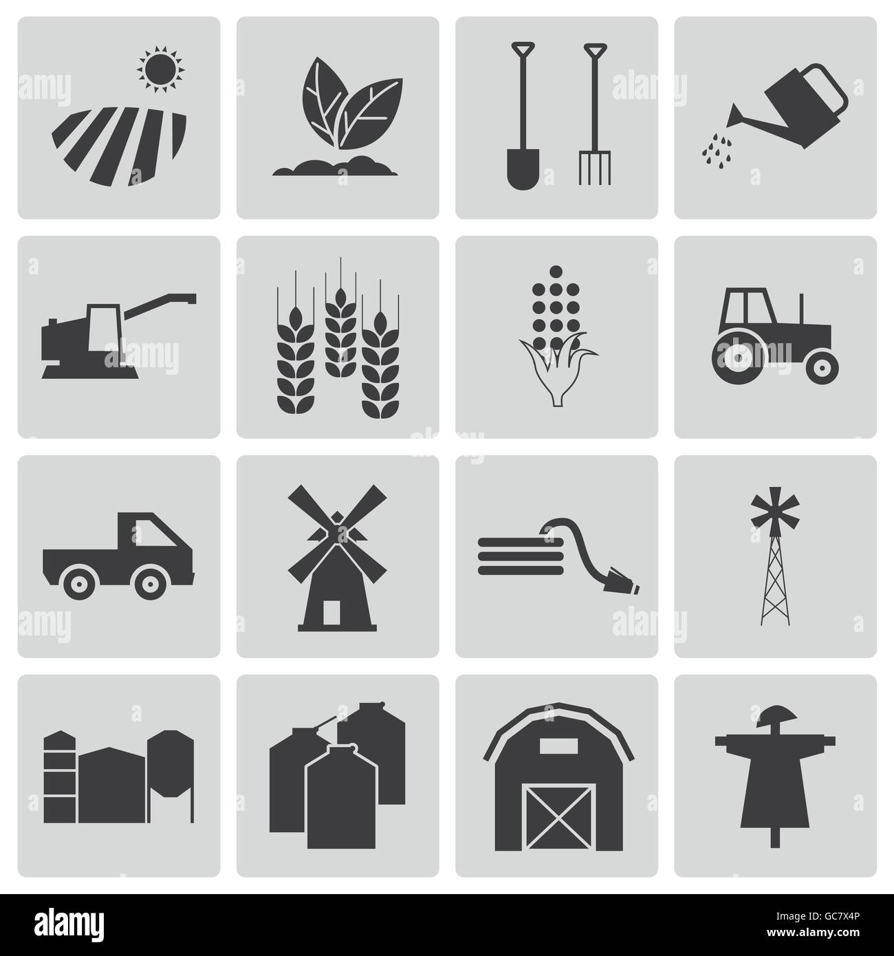 Vector Black Farming Icons Set Stock Vector Image & Art - Alamy
