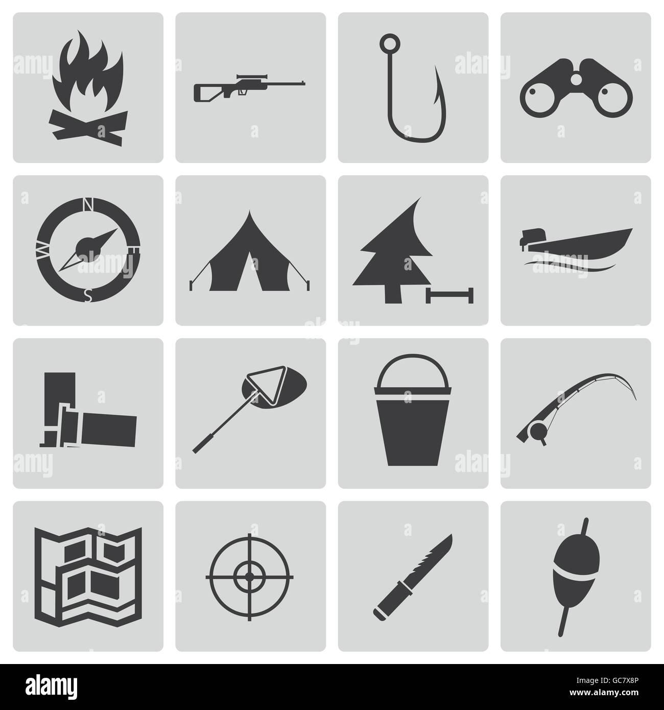 Vector Black Hunting Icons Set Stock Vector Image & Art - Alamy