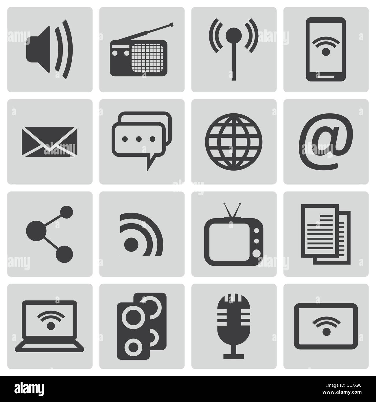 Vector Black Media Icons Set Stock Vector Image & Art - Alamy