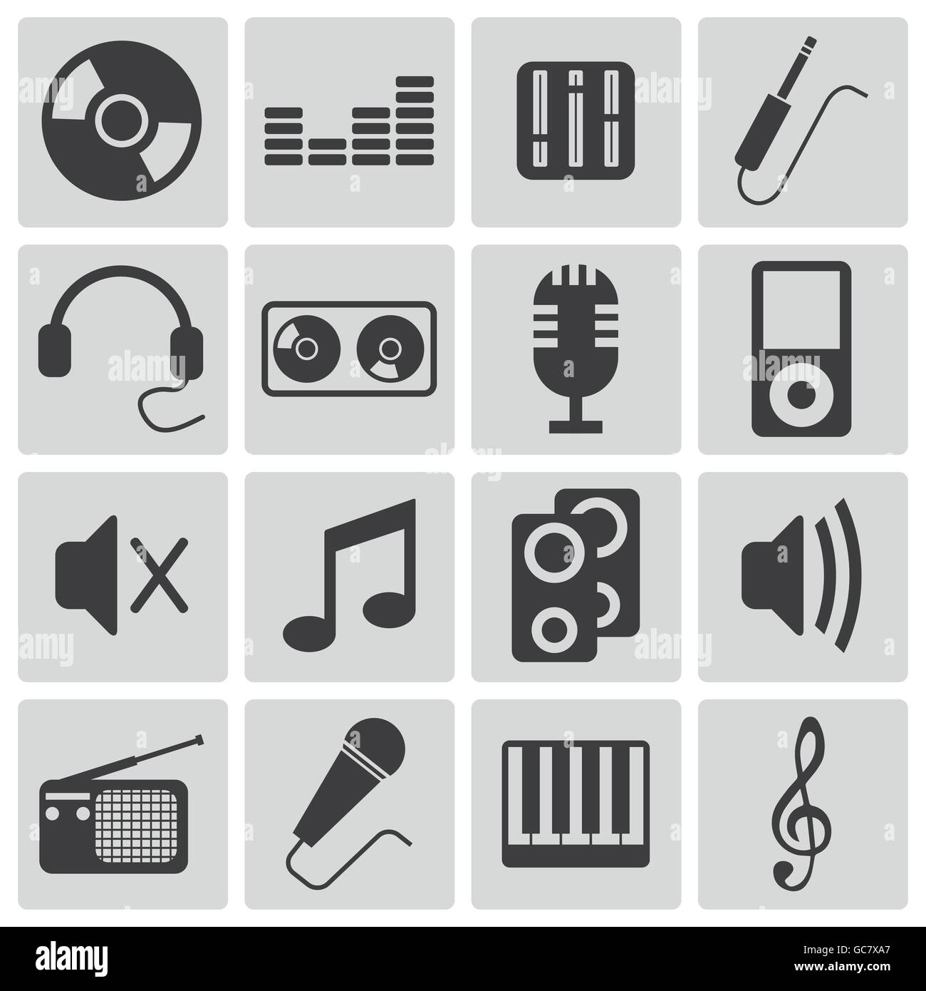 Vector Black Music Icons Set Stock Vector Image & Art - Alamy