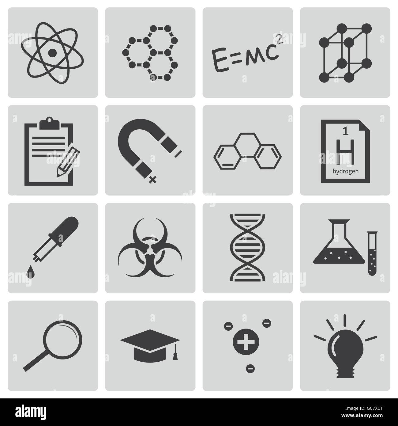 Vector Black Science Icons Set Stock Vector Image & Art - Alamy