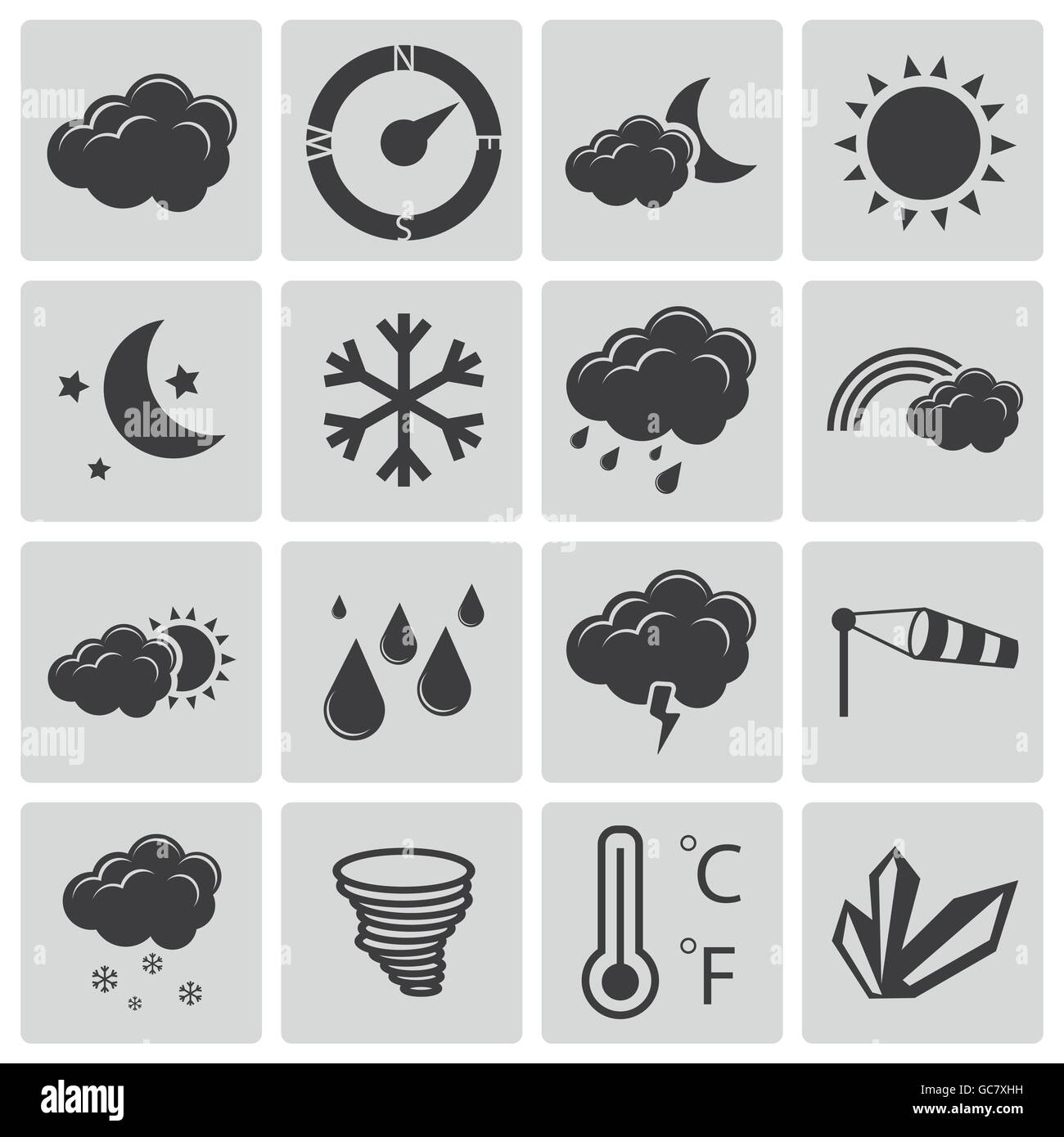 Vector Black Weather Icons Set Stock Vector Image & Art - Alamy