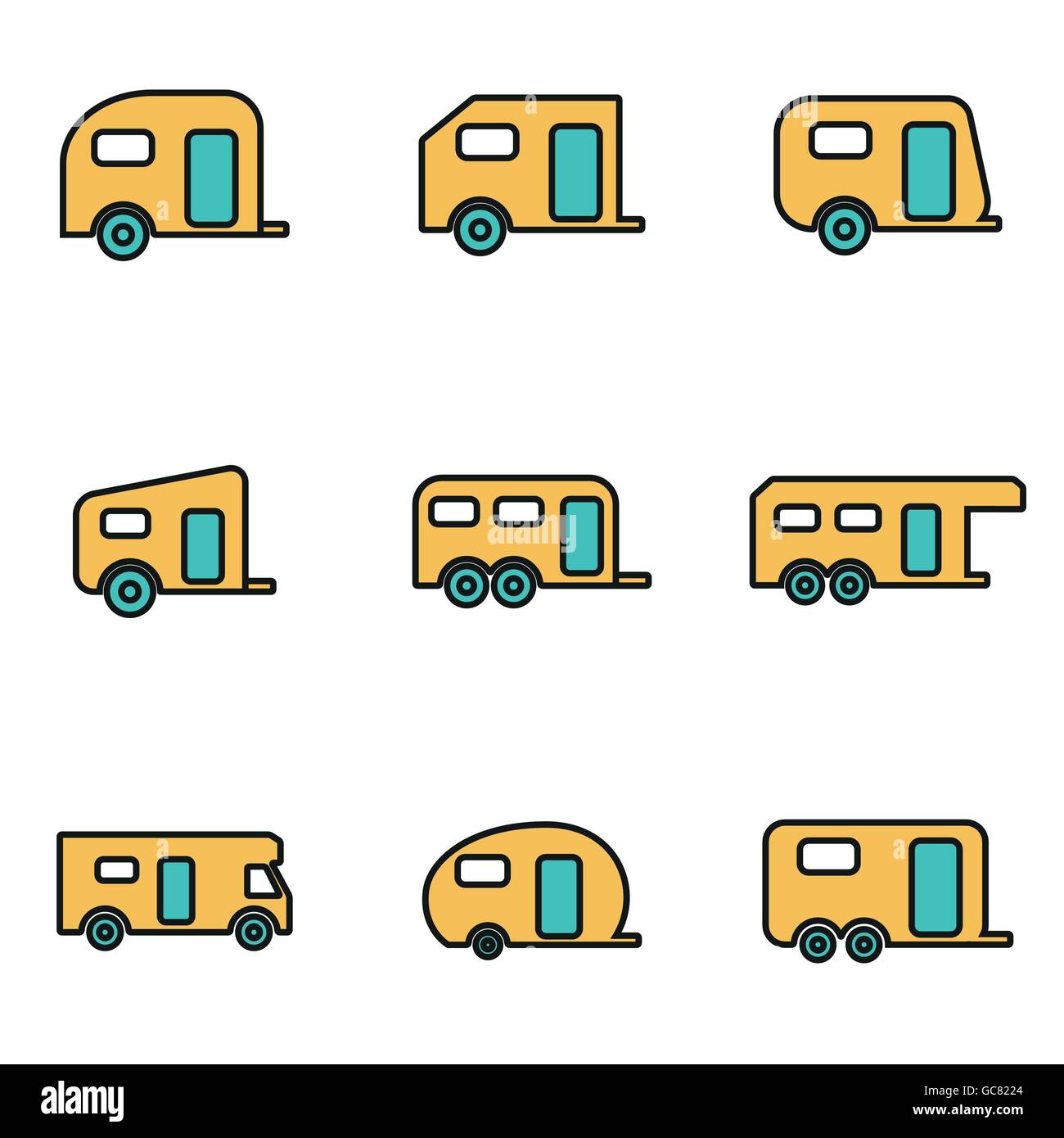 Trendy flat line icon pack for designers and developers. Vector line ...