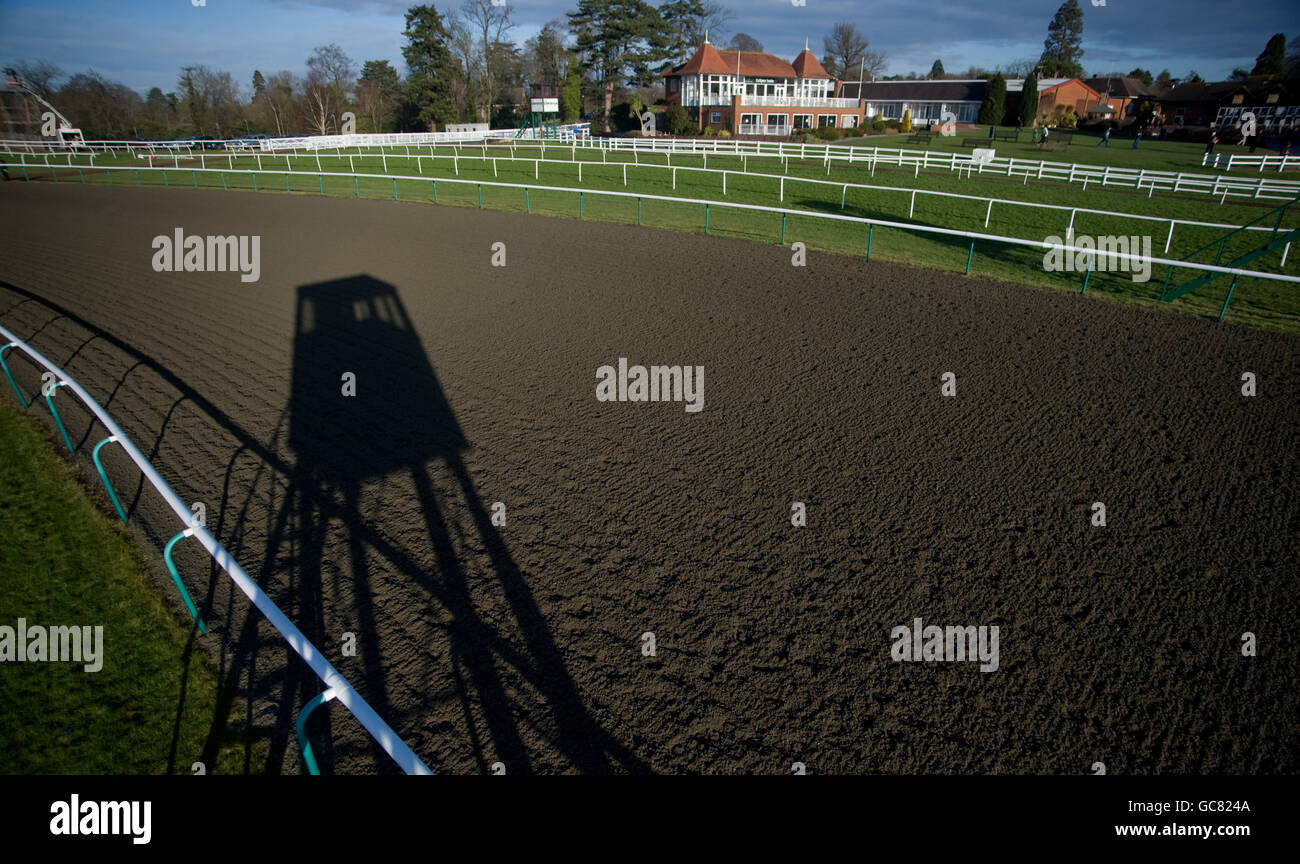 Horse Racing - Lingfield Racecourse. General view of the all weather track at Lingfield Stock Photo