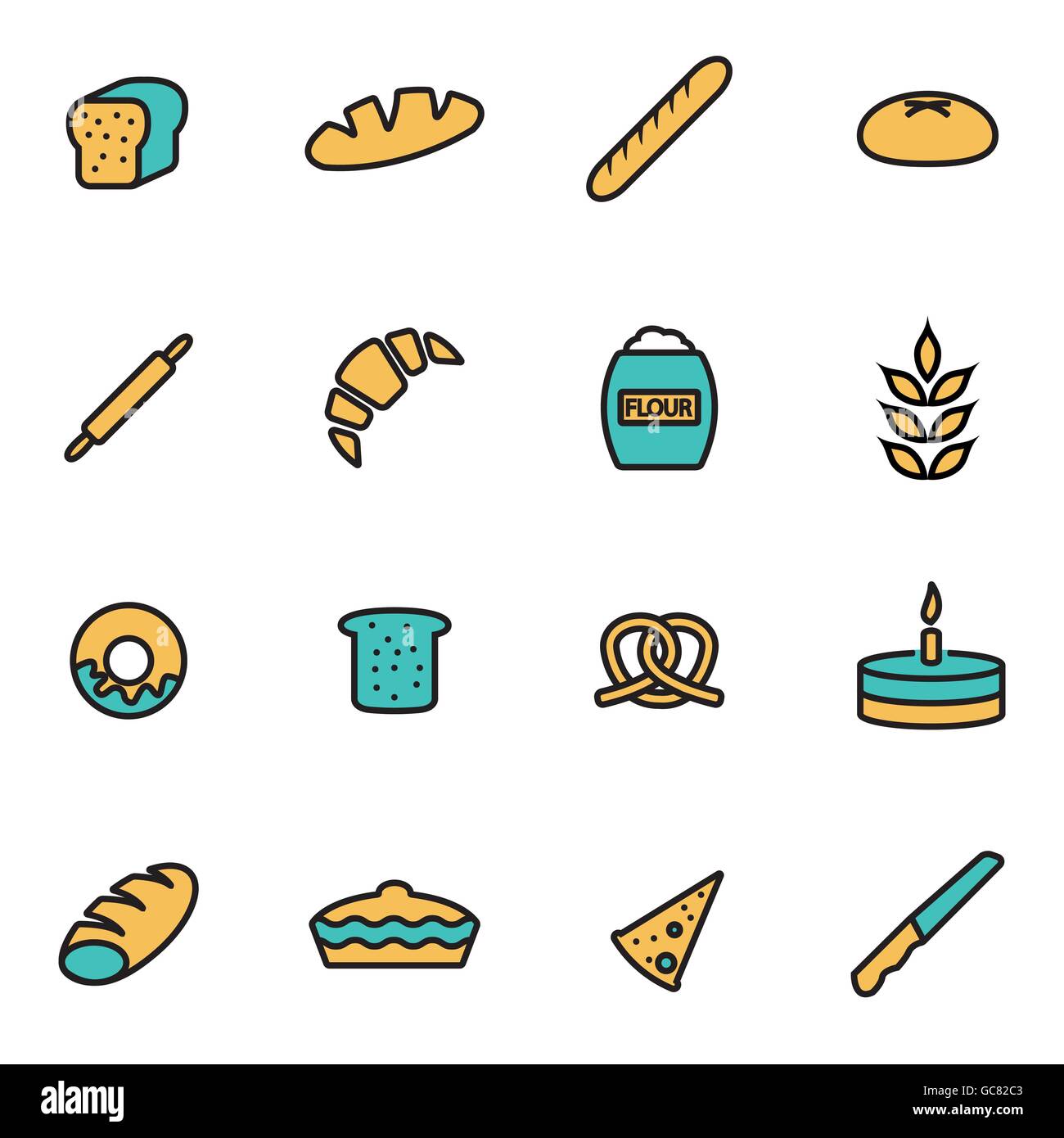 Trendy flat line icon pack for designers and developers. Vector line ...