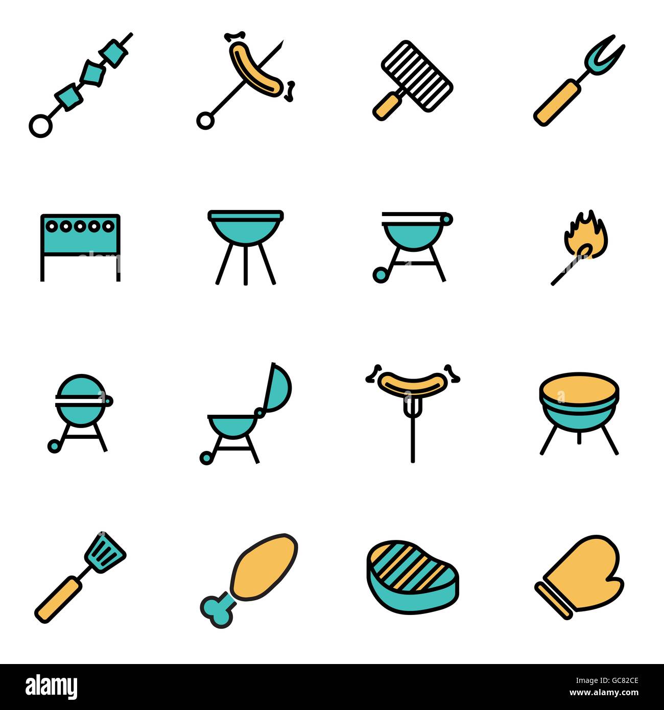Trendy flat line icon pack for designers and developers. Vector line ...