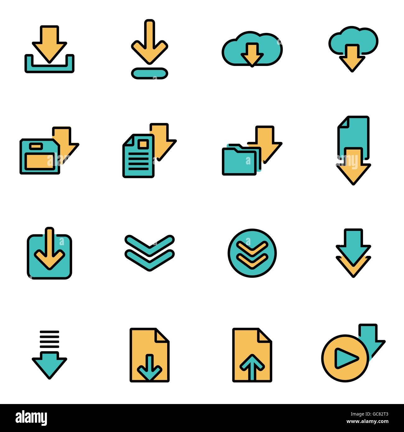 Trendy flat line icon pack for designers and developers. Vector line ...