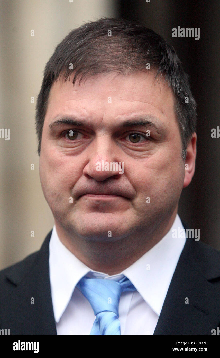 Barry George, who was cleared of murdering TV presenter Jill Dando, leaves the High Court in London, after he accepted substantial undisclosed libel damages over claims that he had pestered women he was obsessed with. Stock Photo