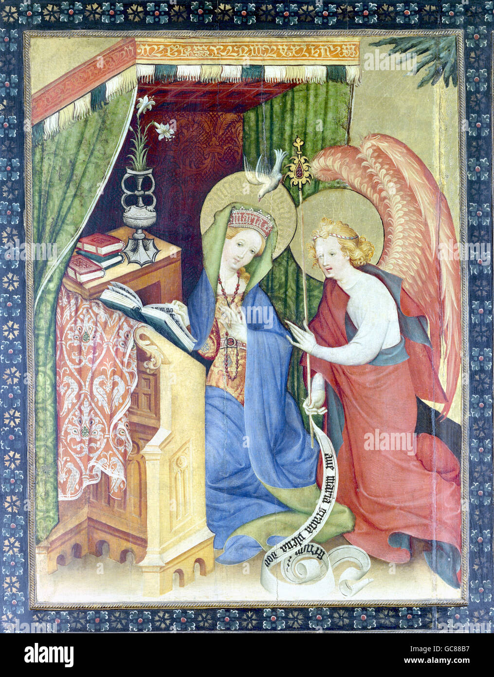 fine arts, painting, annunciation to Saint Mary, unknown artist, circa 15th century, Gelnhausen, Germany, Stock Photo
