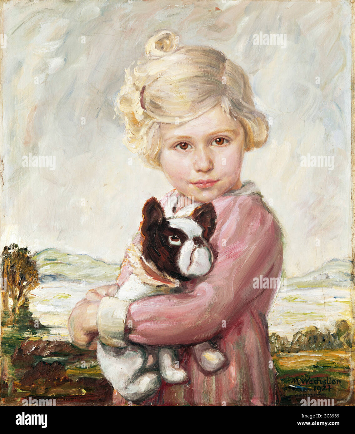 fine arts, Wechsler, Max, painting, 'Portrait of a Child', 1927, private collection, Munich, Germany, Stock Photo