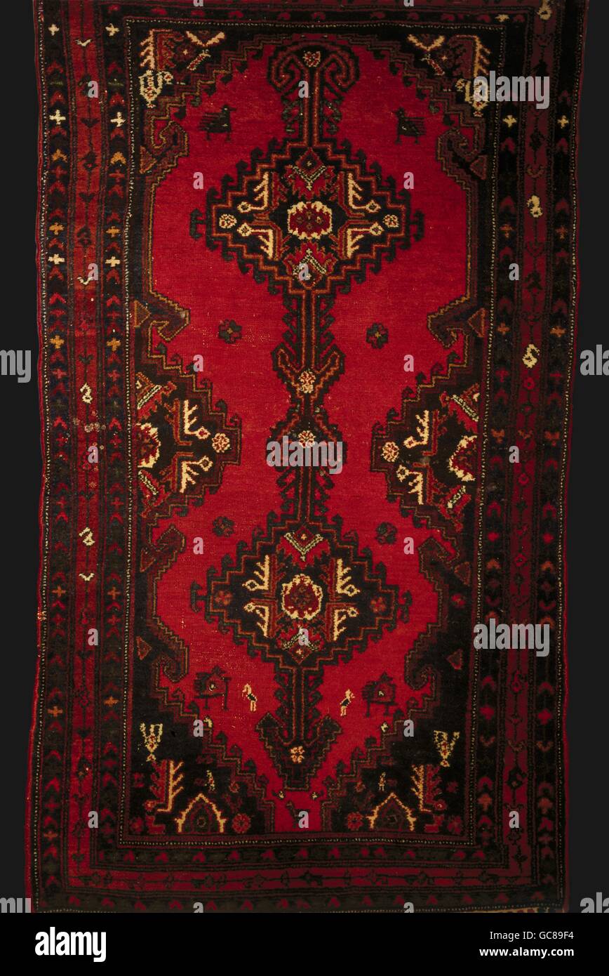 carpets, carpet from Hamada, dimension: 125x210 cm, Marokko, early 20th century, historic, historical, Oriental carpet, Oriental rug, Persia, Hammada, Asia, Middle East, textiles, patternd, ornament, ornaments, ornamentation, 1900s, 1910s, Additional-Rights-Clearences-Not Available Stock Photo