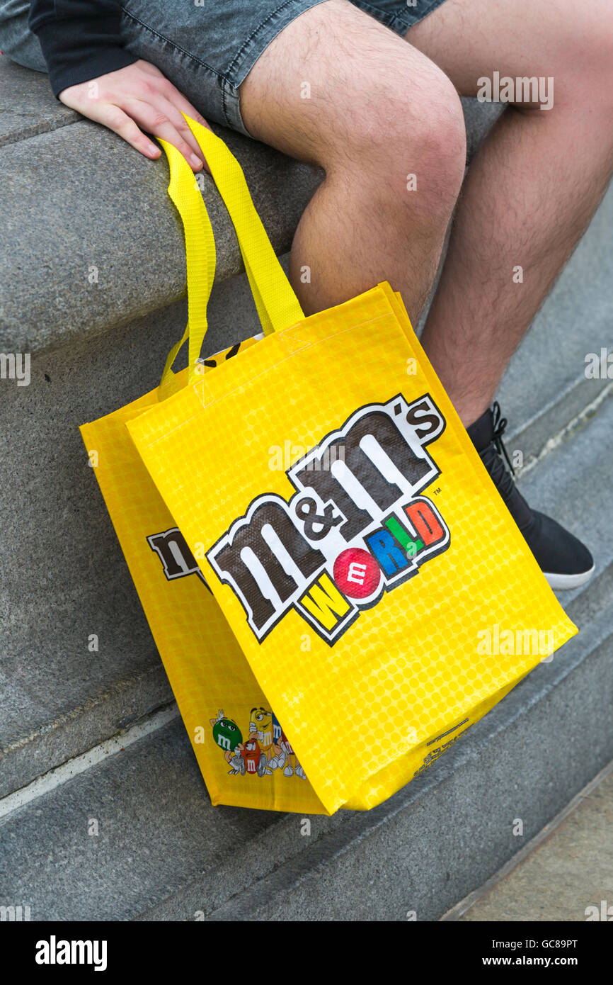 M&M's World Patterned Large Black Tote Bag