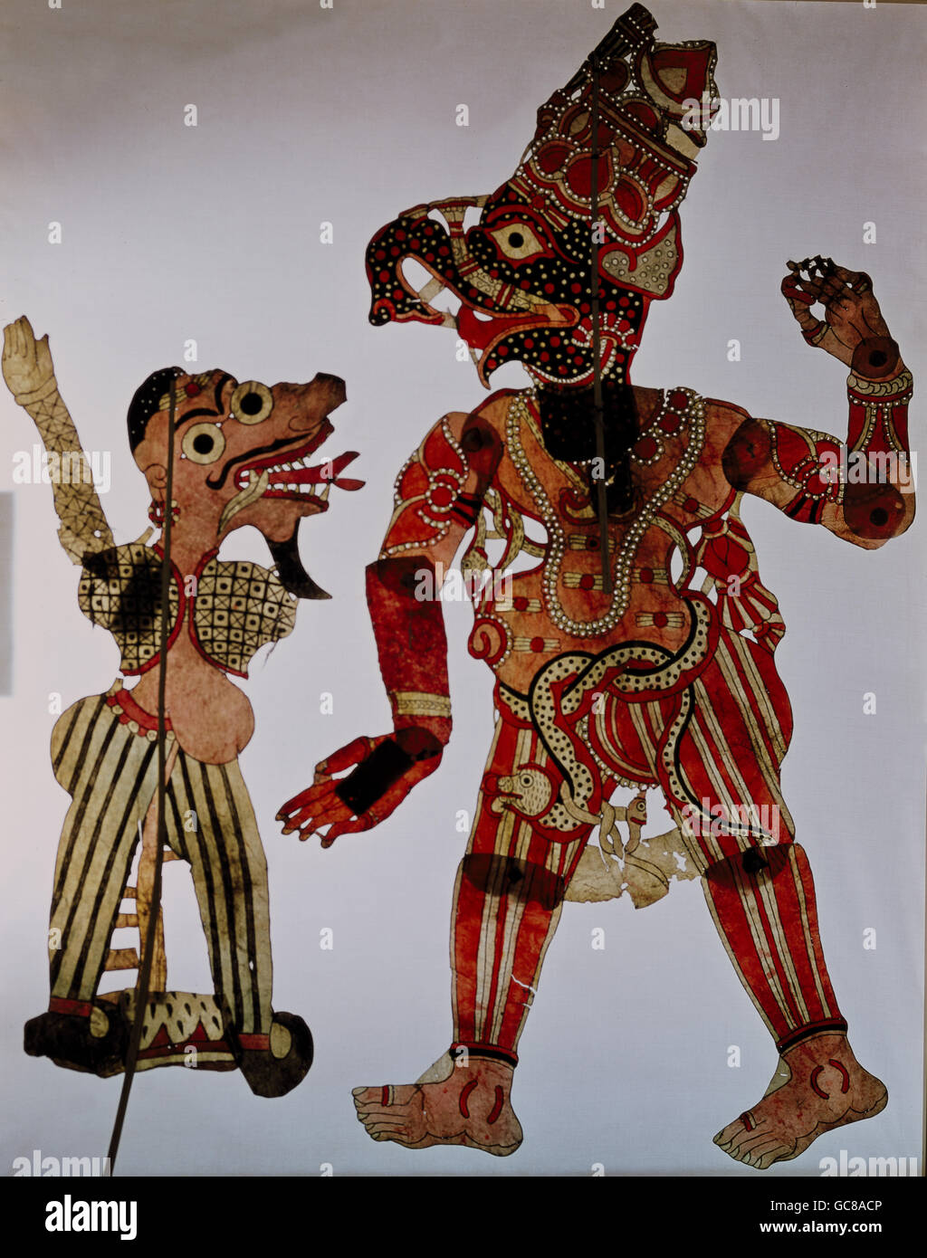 theatre, shadow play, India, Ganesha and demon, vellum cut, Kerala