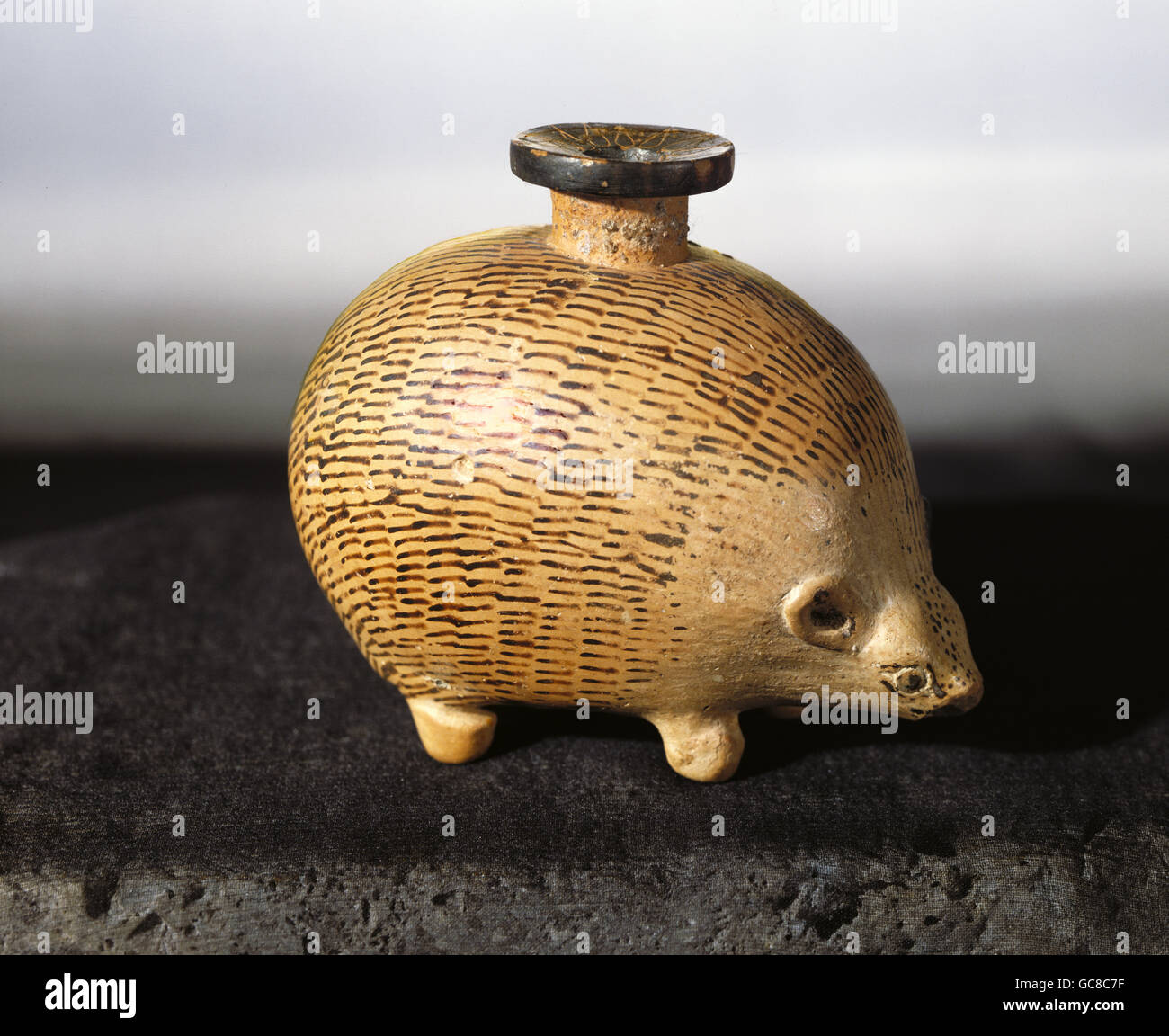 fine arts, ancient world, Greece, pottery, vessel, hedgehog, clay, Rhodes, circa 550 BC, Stock Photo
