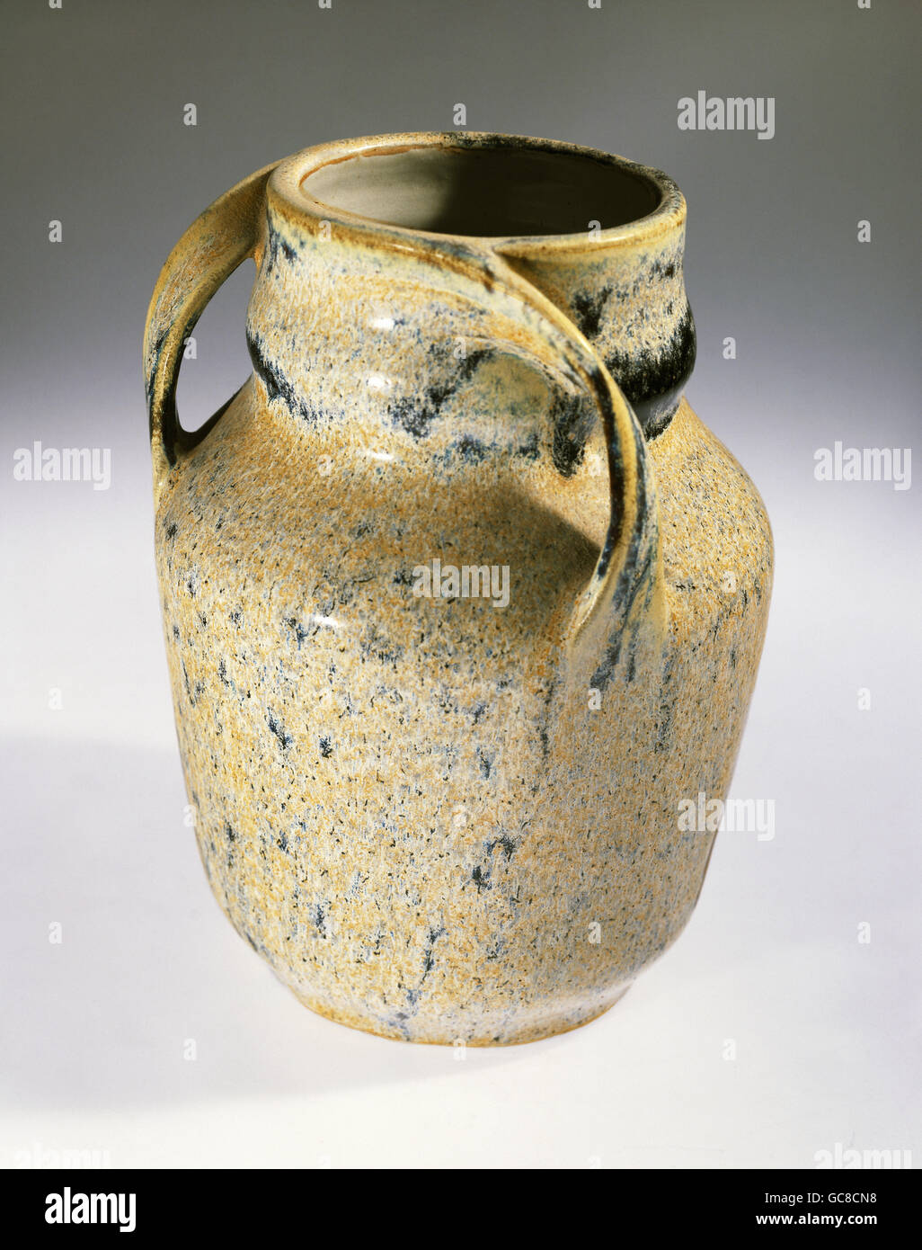 fine arts, Scharvogel, Johann Julius, (1854 - 1938), vase, ceramic, two layers of glaze, height 19.3 cm, diameter max. 9.2 cm, Munich, circa 1902, Bavarian National Museum, Munich, Stock Photo