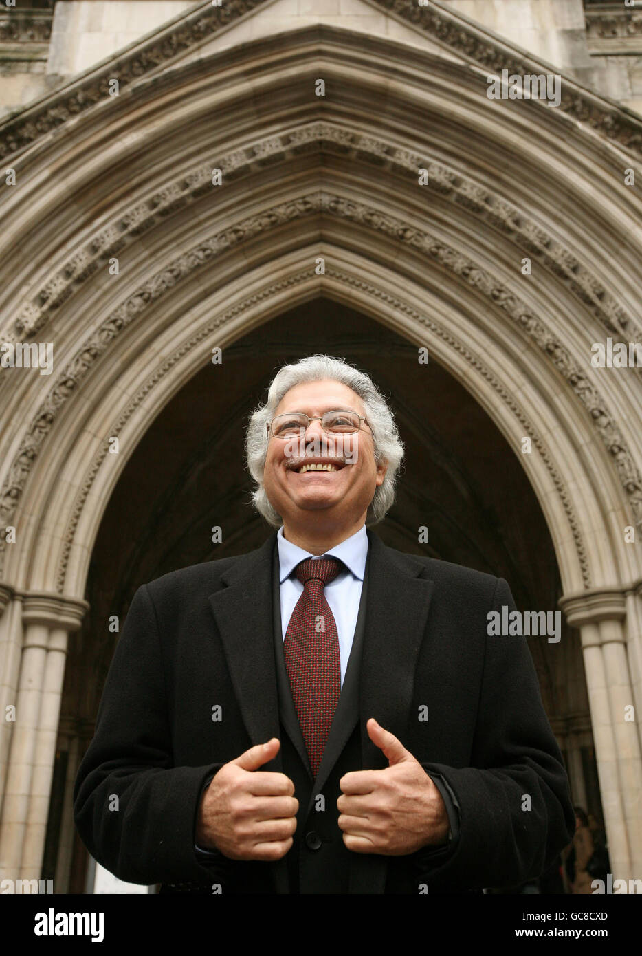 Meletios Apostolides outside the Royal Courts of Justice, in central London, following a ruling in his favour by the Court of Appeal that British Couple David and Linda Orams must give up their Cyprus holiday home. Stock Photo
