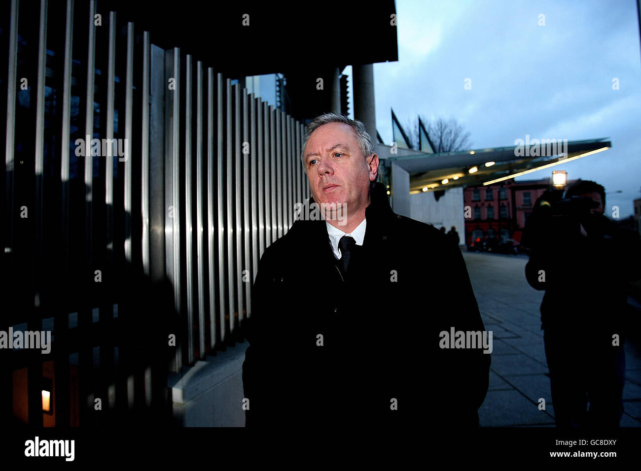 Eamon Lillis who is charged with murdering his wife Celine Cawley, leaves the Criminal Courts of Justice, Dublin where the jury are expected to begin deliberating in his case. Stock Photo