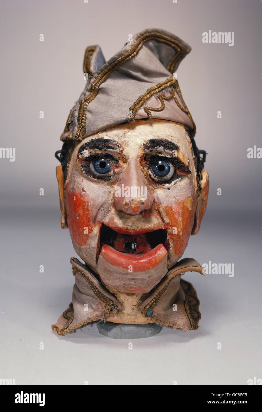 theatre, puppet theatre, Kasper, head, wood and glass eyes