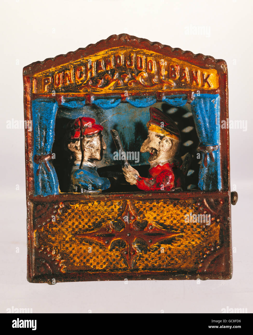 toys, savings box, 'Punch and Judy Bank', casting, England, 19th/20th century, Munich Stadtmuseum, , Additional-Rights-Clearences-Not Available Stock Photo