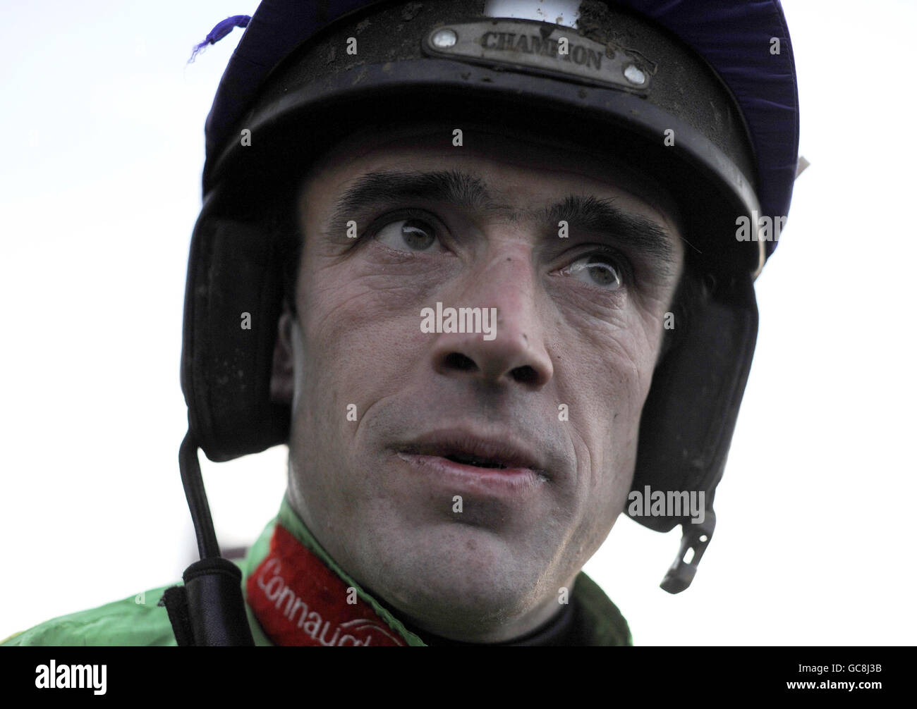 Jockey Ruby Walsh after victory on Kauto Star in The William Hill King Georg VI Steeple Chase during the William Hill Winter Festival at Kempton Park Racecourse, Middlesex. Stock Photo