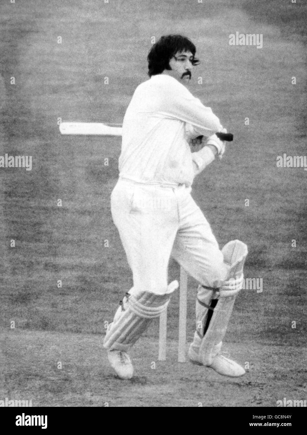 Cricket - Middlesex v Essex Benson and Hedges Cup 1975 (South Group) Venue Lord's Cricket Ground, St John's Wood. Graham Gooch hits Martin Vernon Stock Photo