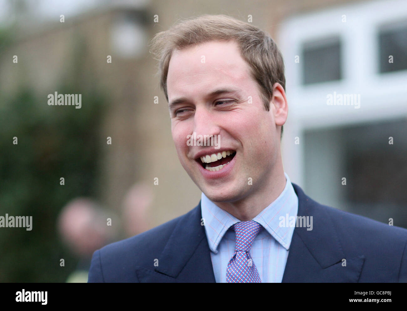 Prince William arrives at Eresby School in Spilsby, England. The Prince opened the Life Skills centre at the school and met pupils, parents and staff, touring the facilities, and unveiling a plaque to commemorate the opening. Stock Photo