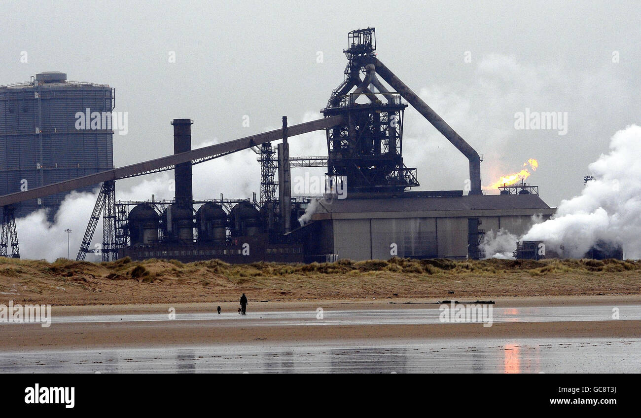 The Corus Steelworks at Redcar which is to be mothballed with the loss