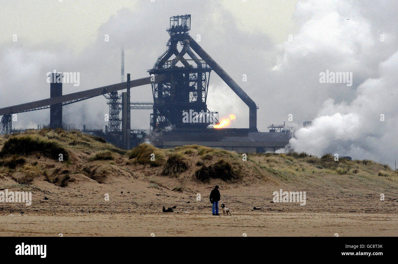 The Corus Steelworks at Redcar which is to be mothballed with the loss