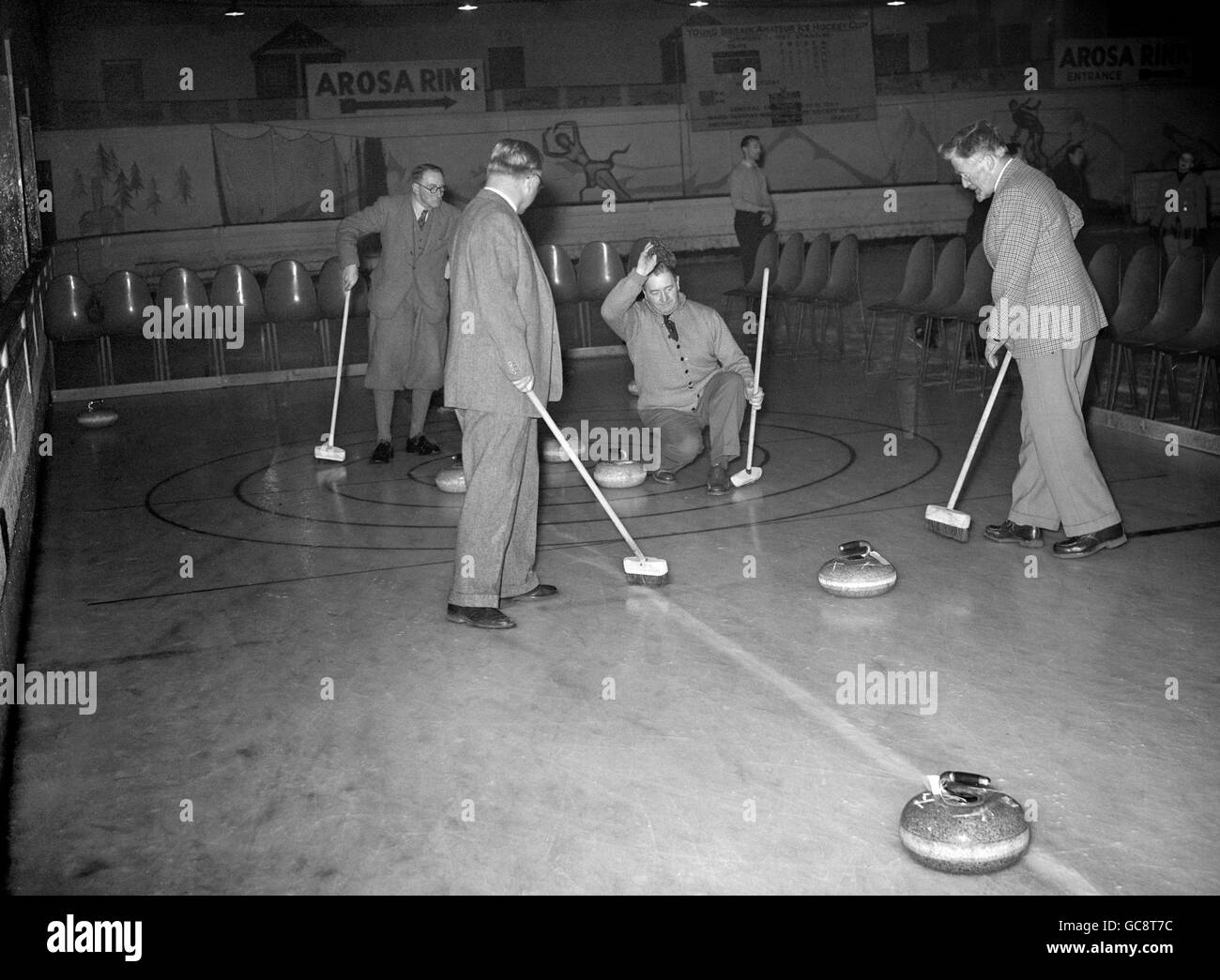 W blair and sir james corry watching a stone hires stock photography