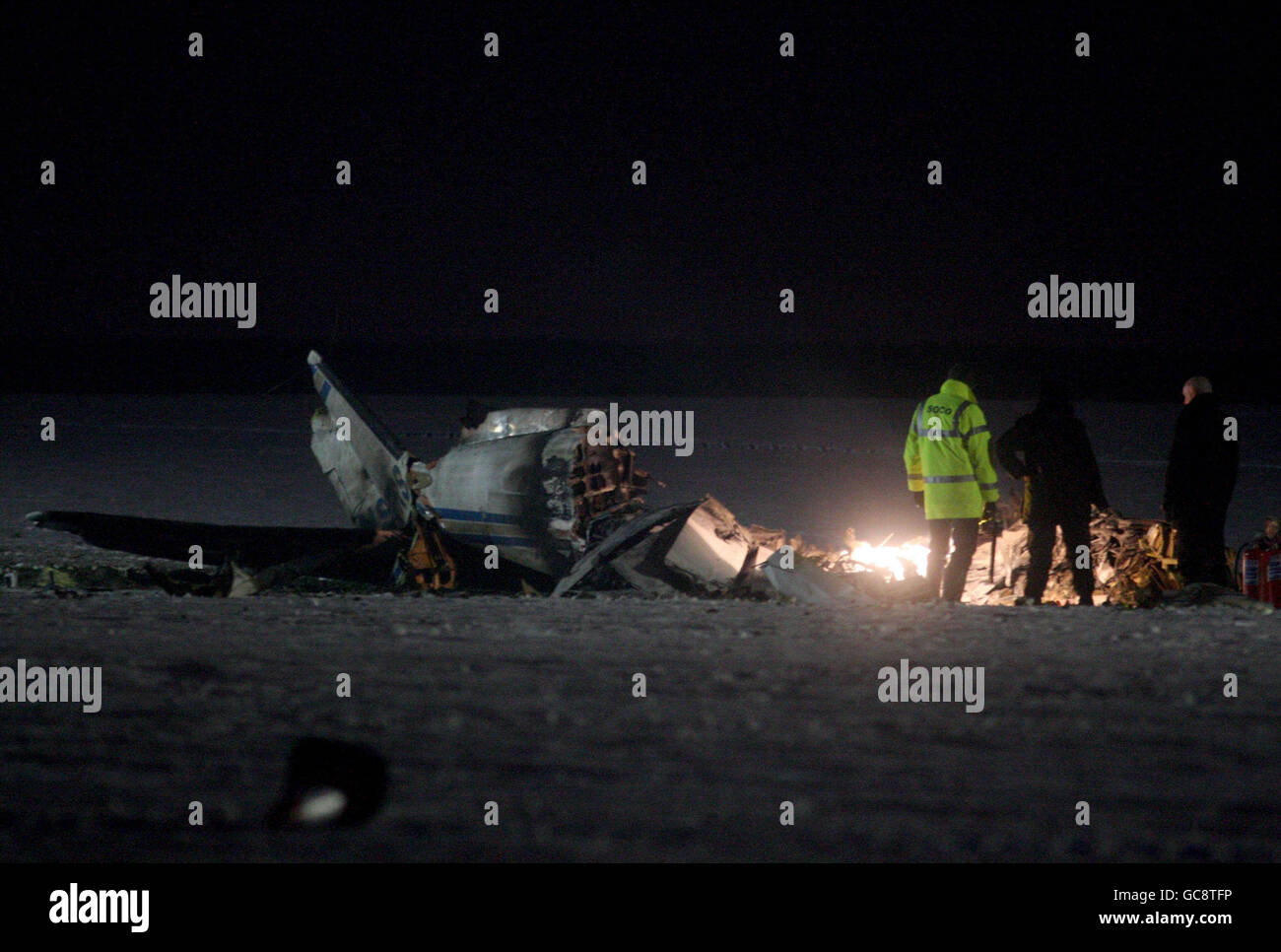 A general view of the scene of a light aircraft crash near Bladon in Oxfordshire, which killed two people. Stock Photo