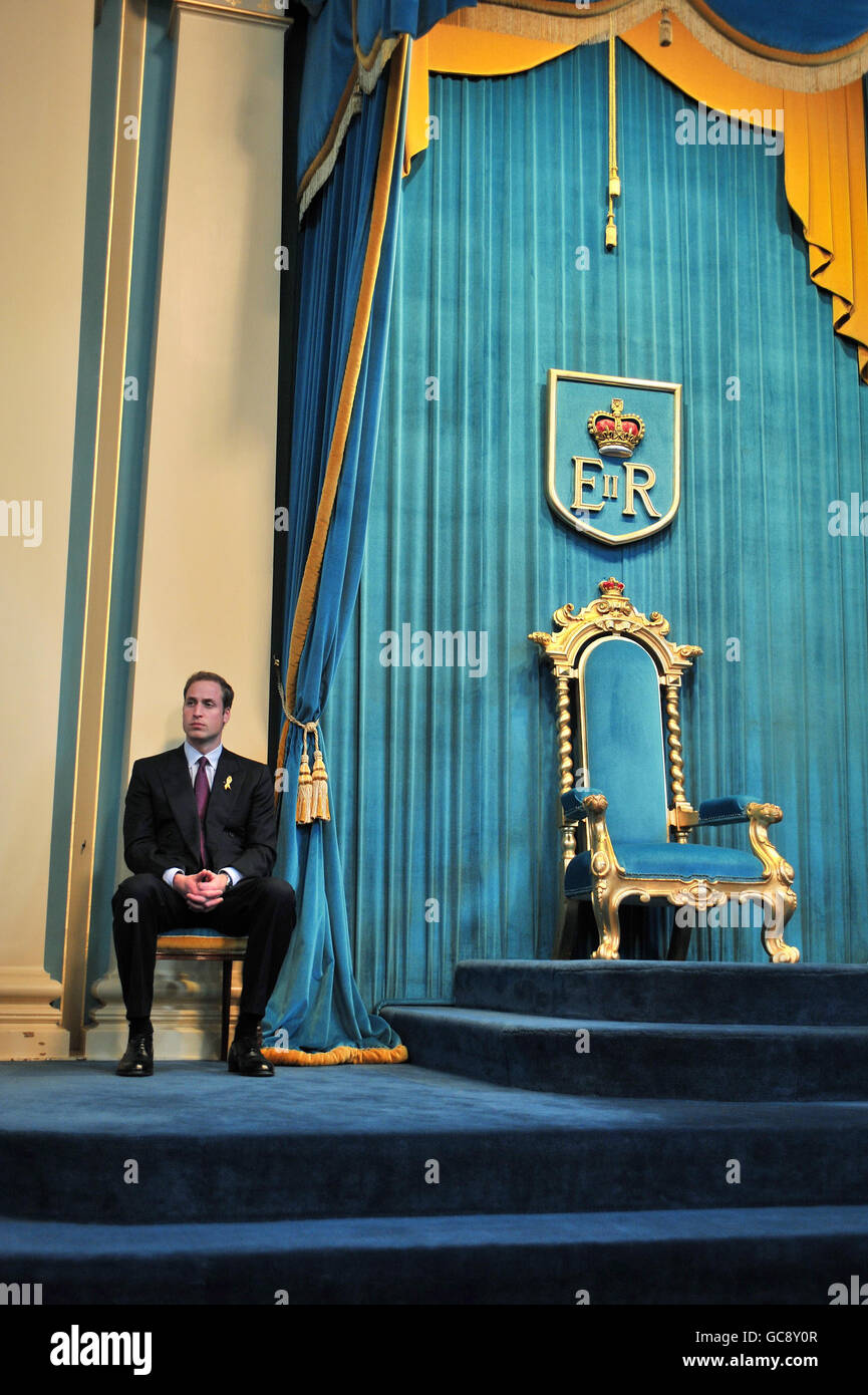 Prince William waits to make a speech at a reception to mark Australia Day, at Government House in Melbourne. Stock Photo
