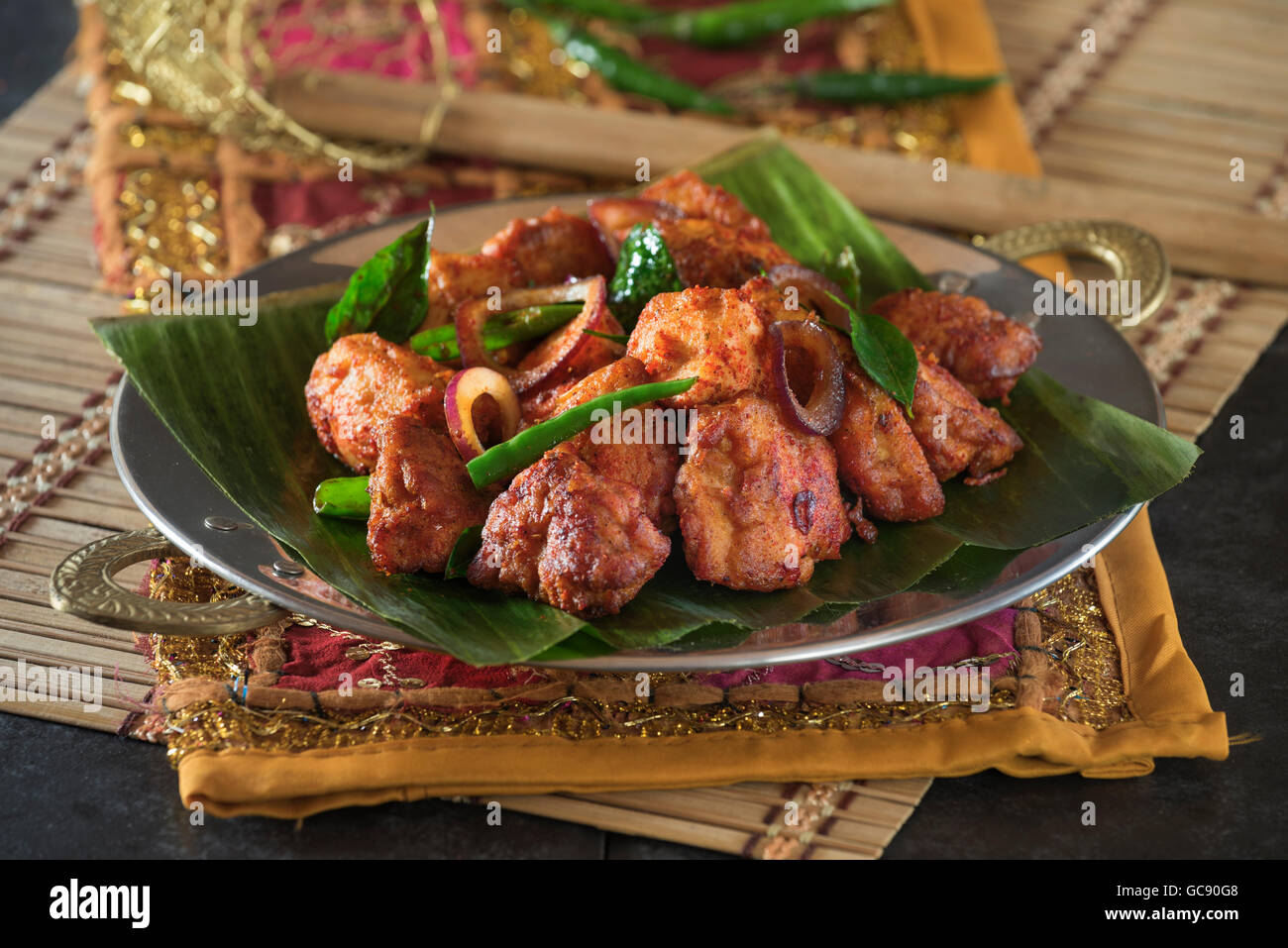 Chicken 65. Spicy fried chicken India Food Stock Photo