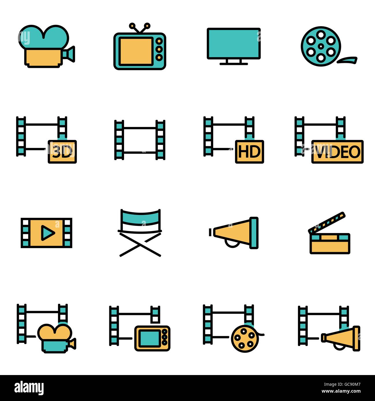 Trendy flat line icon pack for designers and developers. Vector line ...