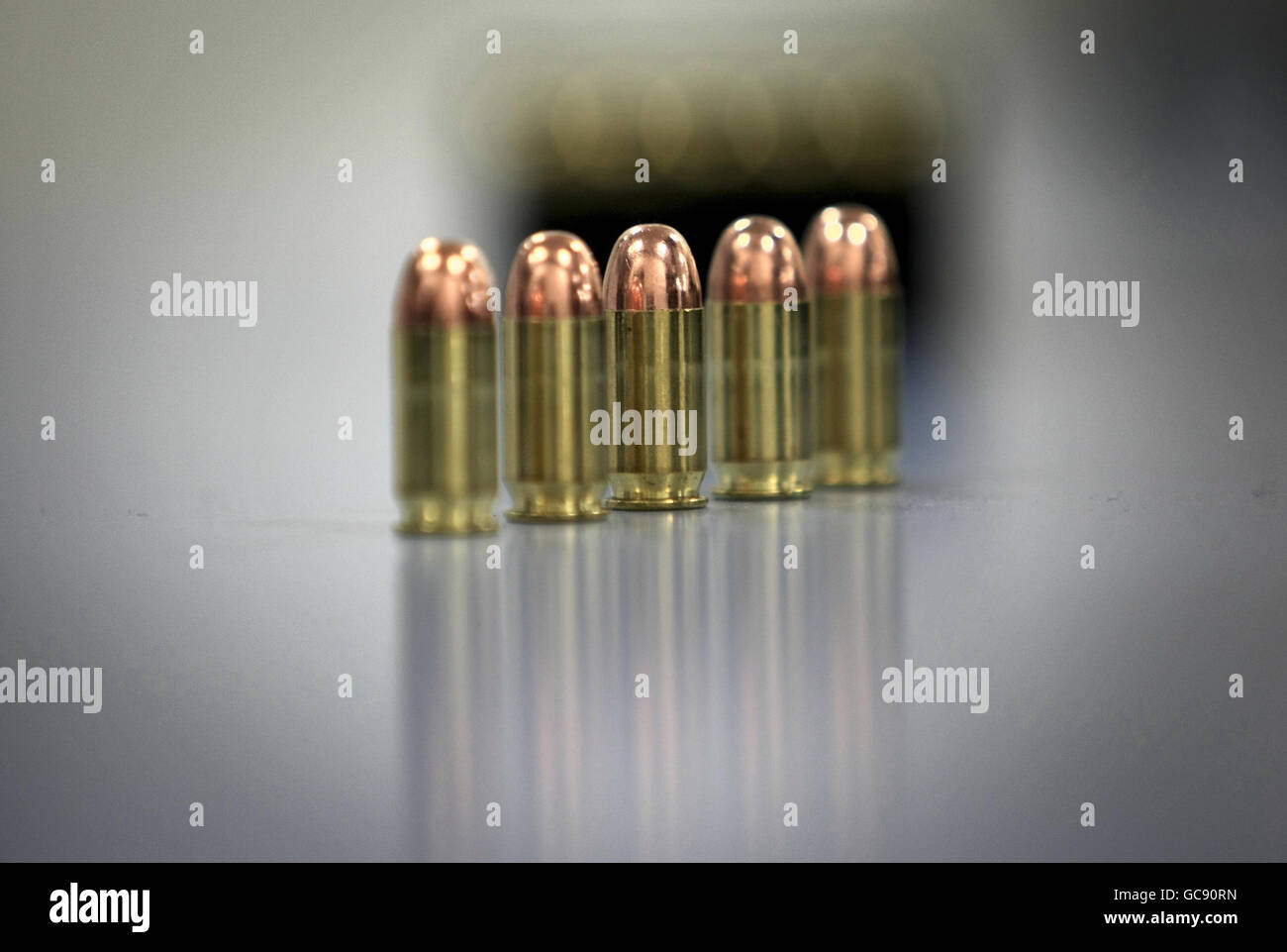 Bullets at the NABIS (National Ballistics Intelligence Service) laboratory. Stock Photo