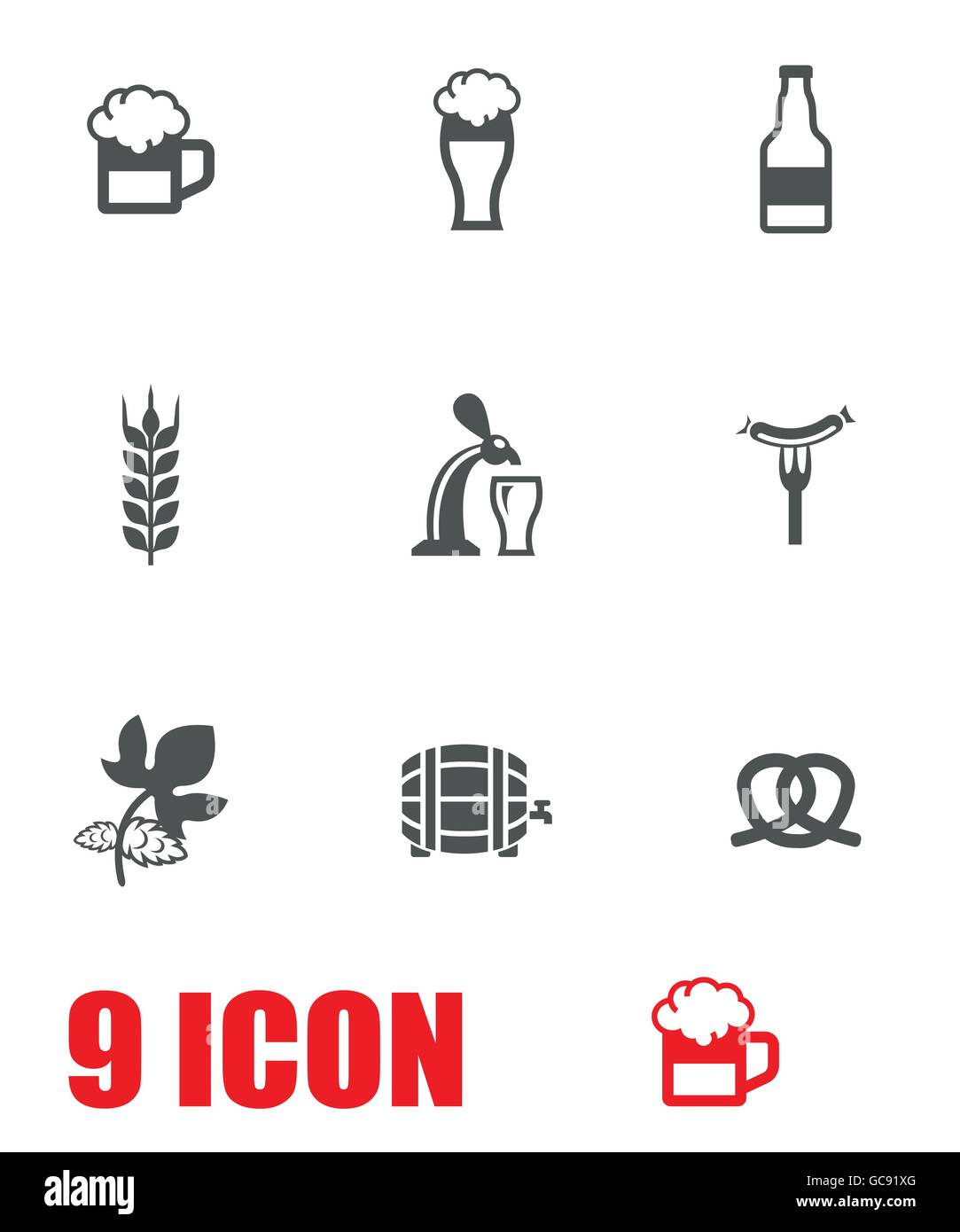 Vector white Oktoberfest icon set Stock Vector Image & Art - Alamy
