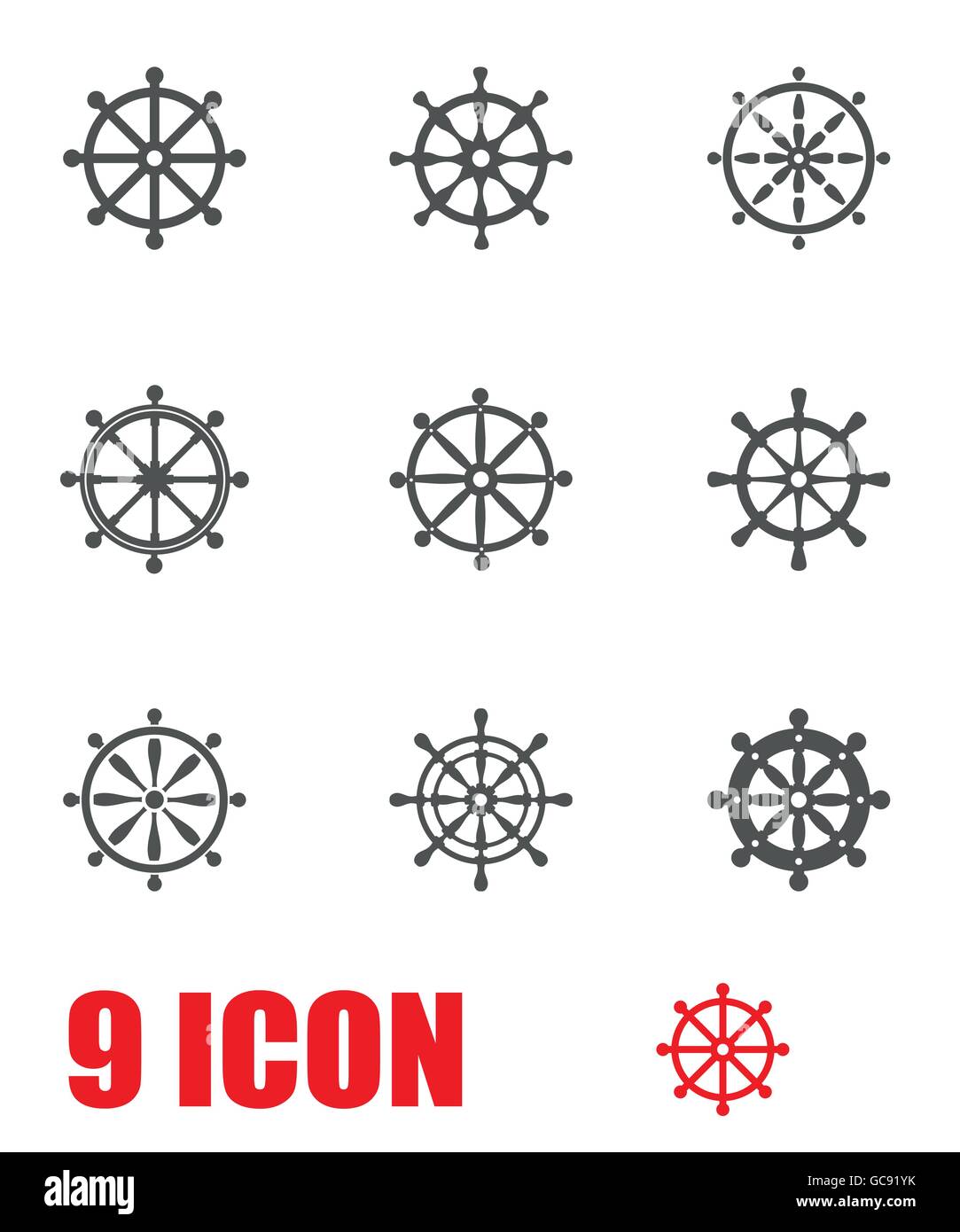 Vector grey rudder icon set Stock Vector Image & Art - Alamy