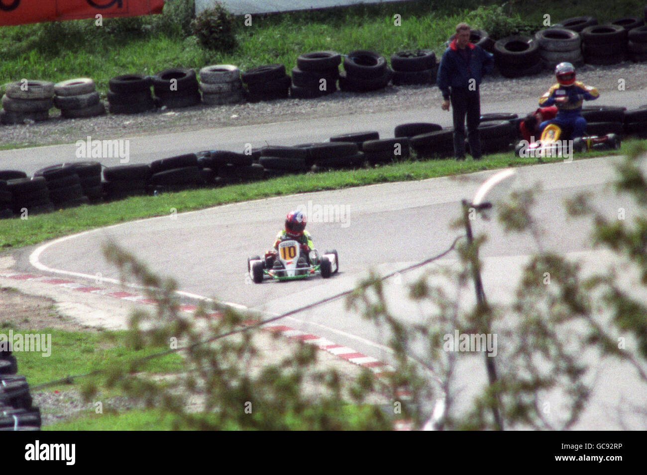Royalty William and Harry GoKarting Buckmore Park, Kent Stock