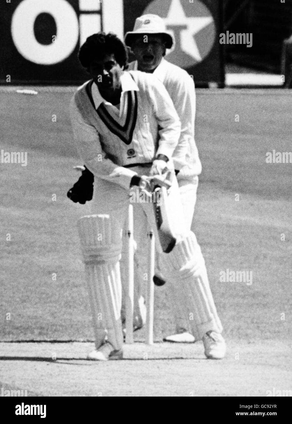Cricket - England v India - Texaco Trophy 1986 (2nd ODI) - Old Trafford, Manchester Stock Photo