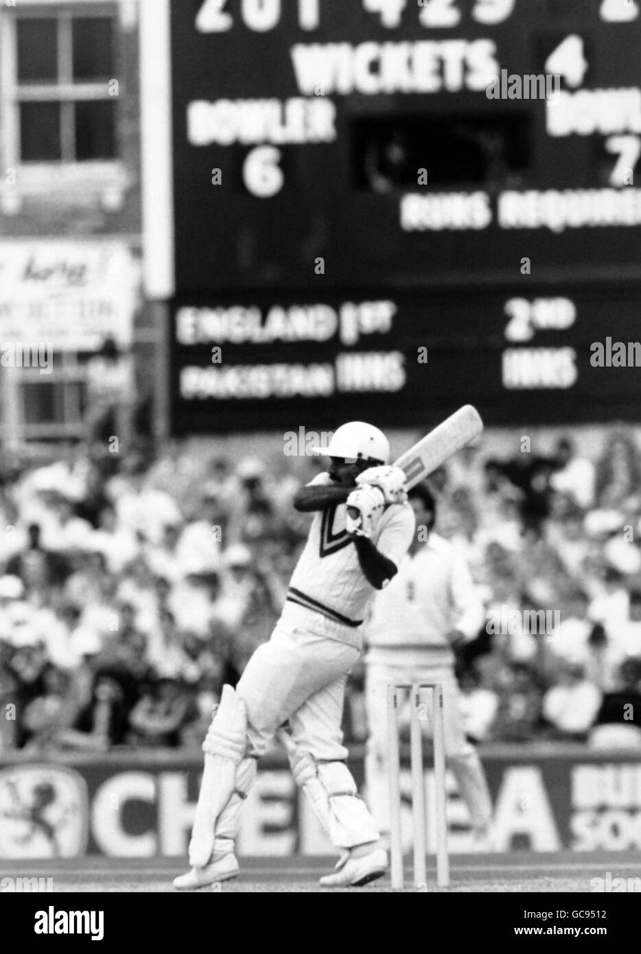 Cricket - England v Pakistan - Pakistan in British Isles 1987 (5th Test) - Dat Two - The Oval Stock Photo