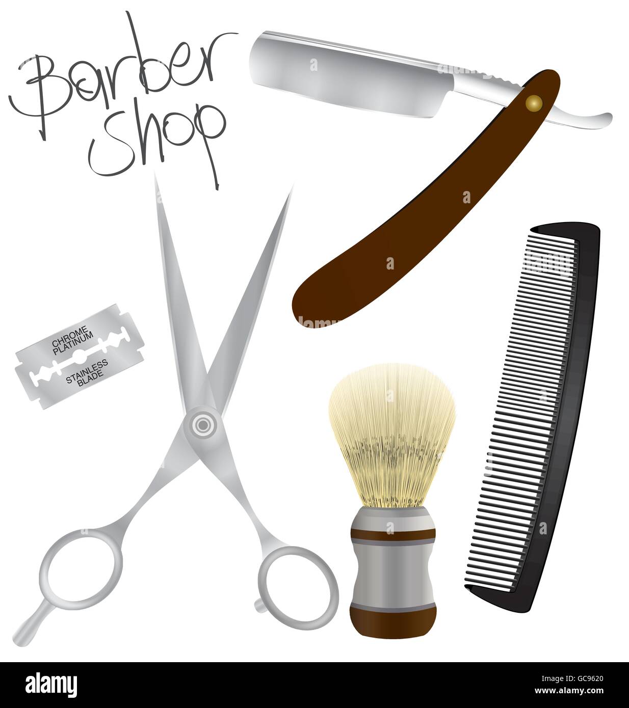 Set of vintage barber shop elements Stock Vector Image & Art - Alamy