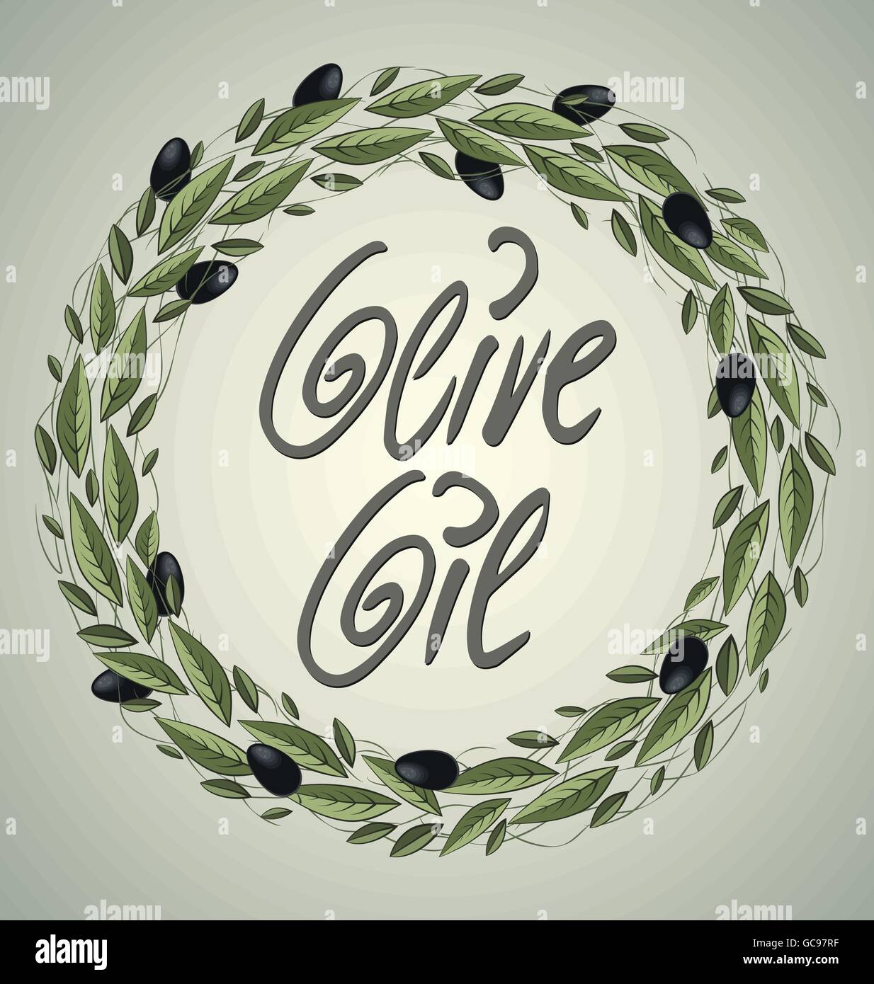 Decorative wreath olive branch. Olive oil Stock Vector Image & Art - Alamy