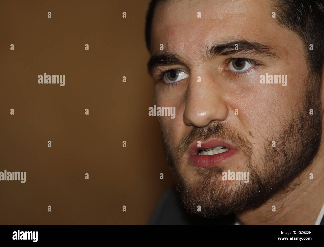 British boxer Nathan Cleverly during the press conference at The Little Italy, London. Stock Photo