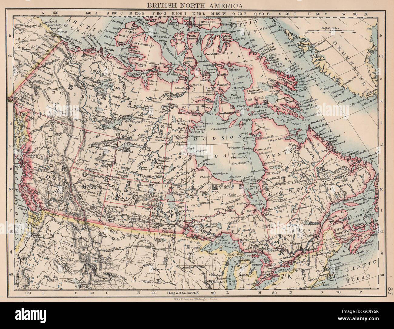 Map Of British America British North America. Colonial Canada. Canadian Pacific Railroad, 1897 Map  Stock Photo - Alamy