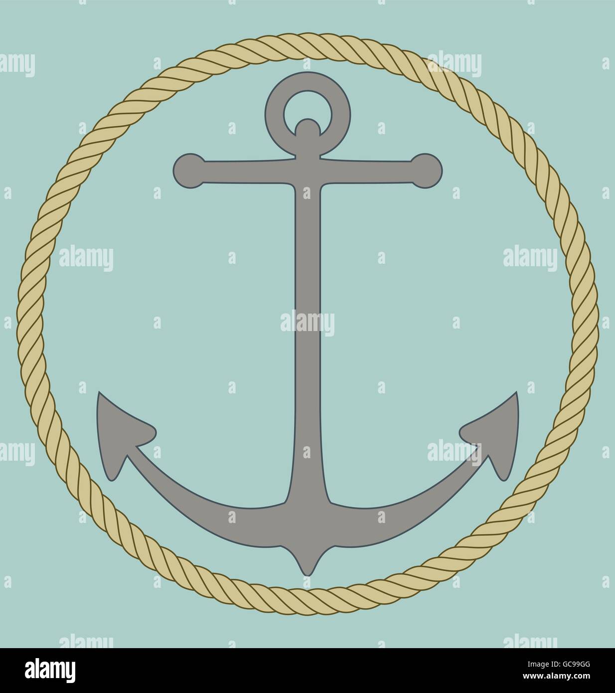 Anchor encircled with rope. Vector illustration EPS 10 Stock Vector ...