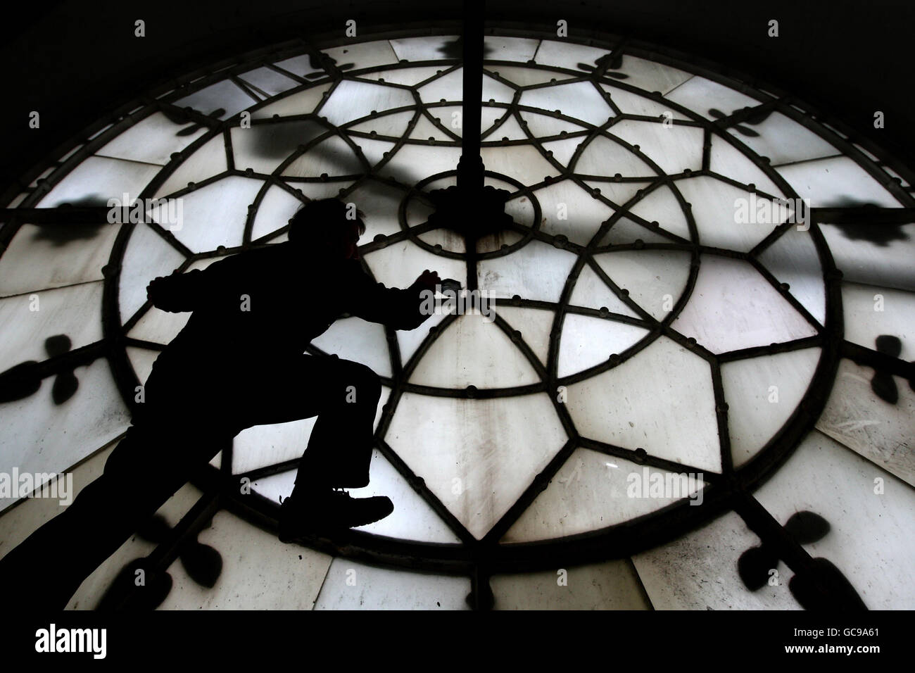 Manchester Town Hall clock maintenance Stock Photo