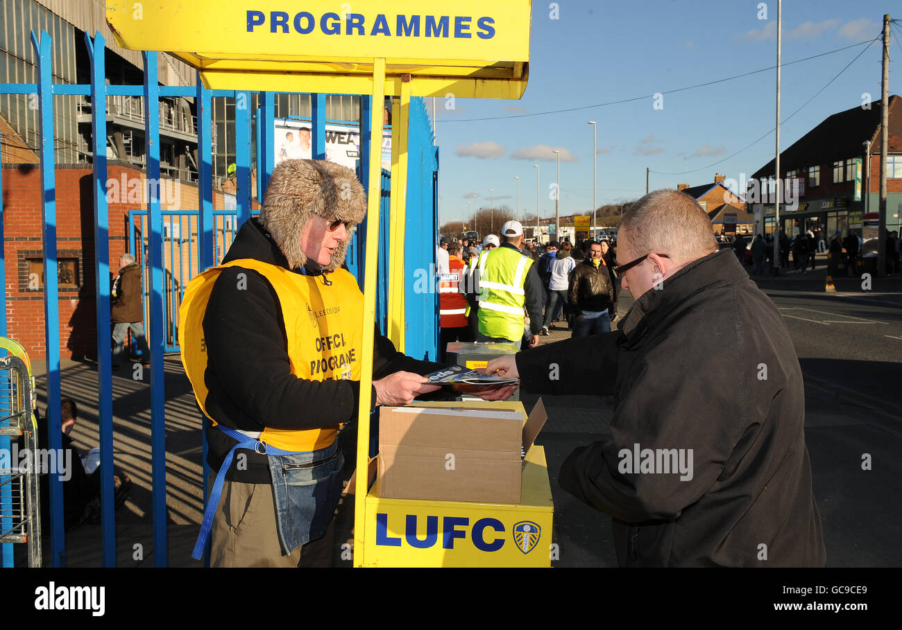 Programme Seller A programme Seller sells matchday programmes outside of Elland Road ...