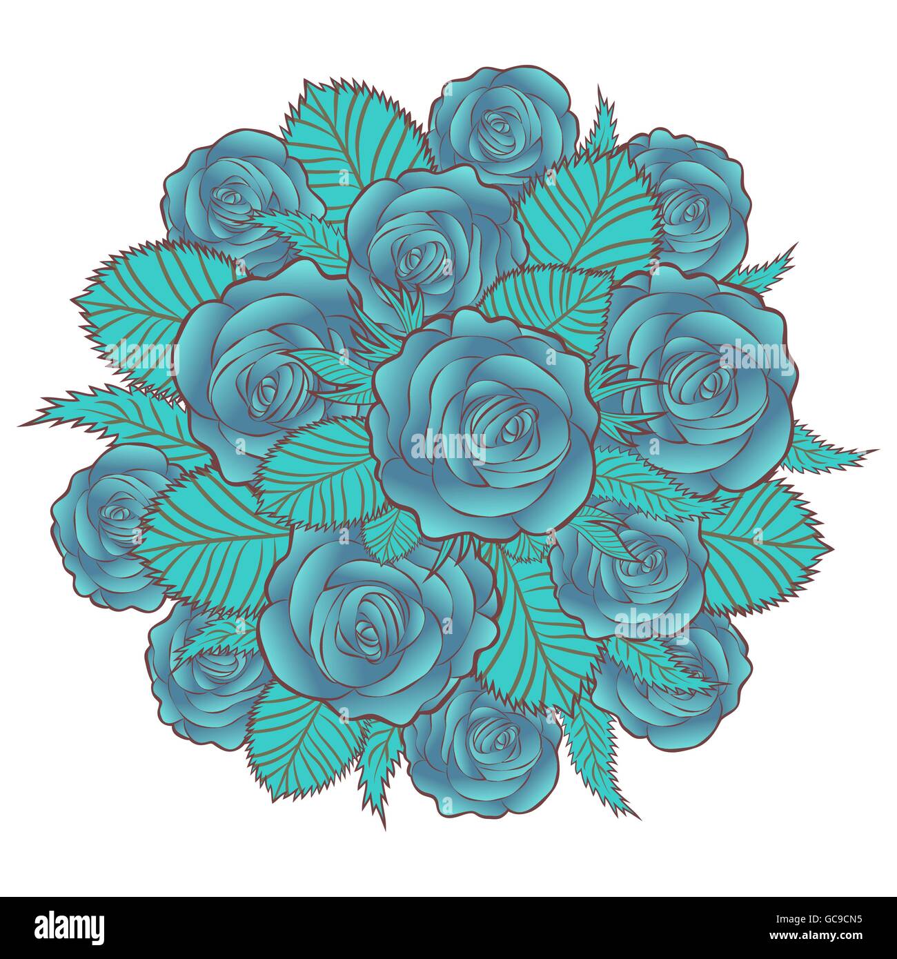 Set of beautiful floral design elements of roses Stock Vector Image ...