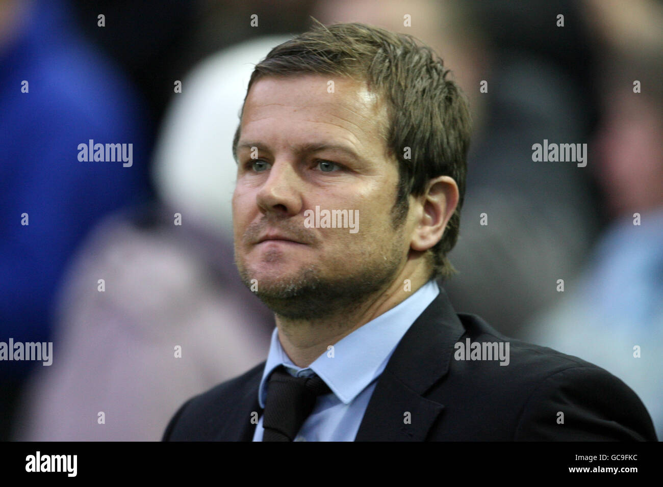 Peterborough United manager Mark Cooper prior to kick off Stock Photo ...