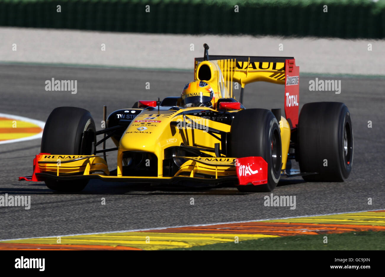 Renault's Robert Kubica during the Formula One Testing Session at the Circuit de la Comunitat Valenciana Ricardo Tormo, Valencia, Spain. Stock Photo